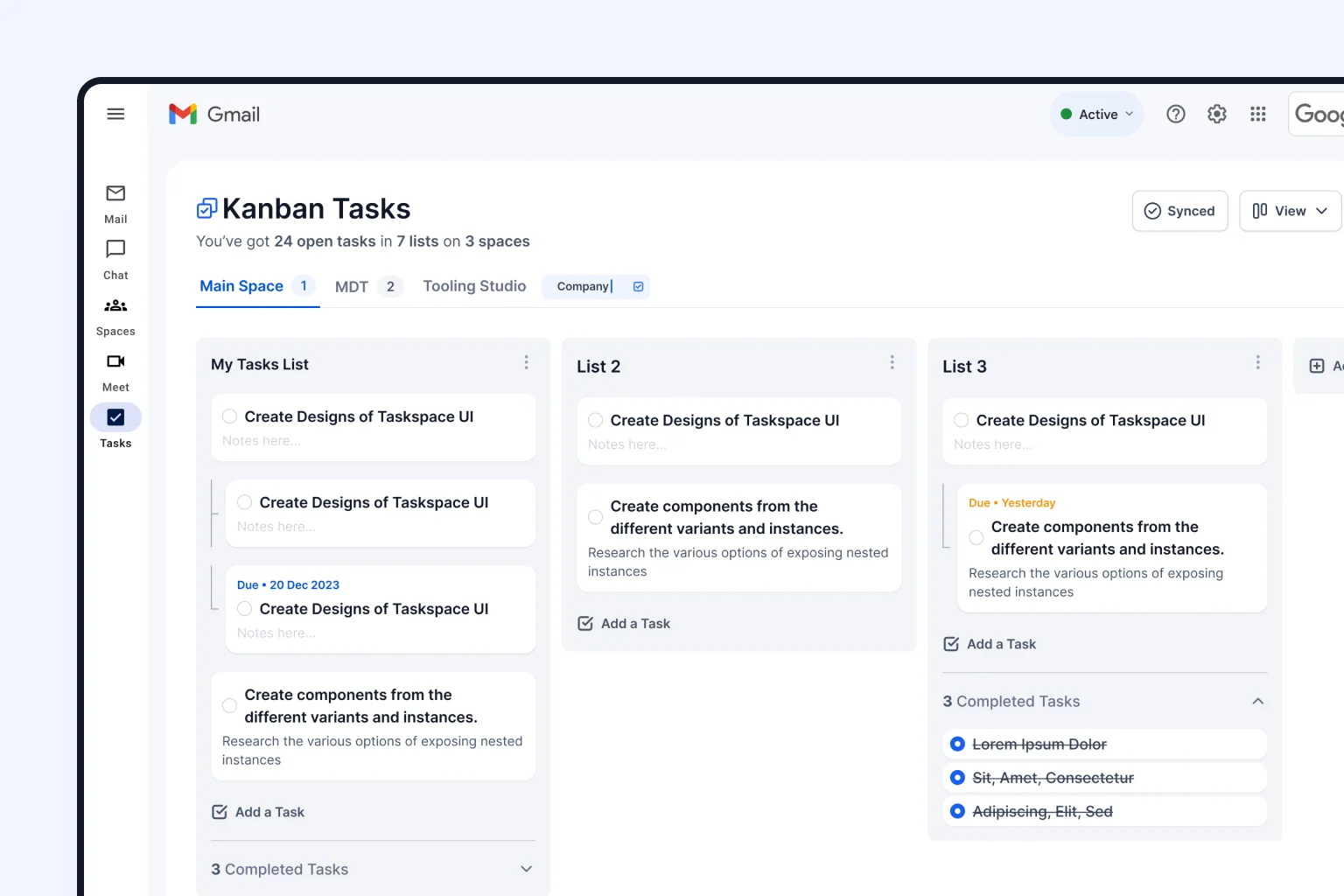 Screenshot of Kanban Tasks