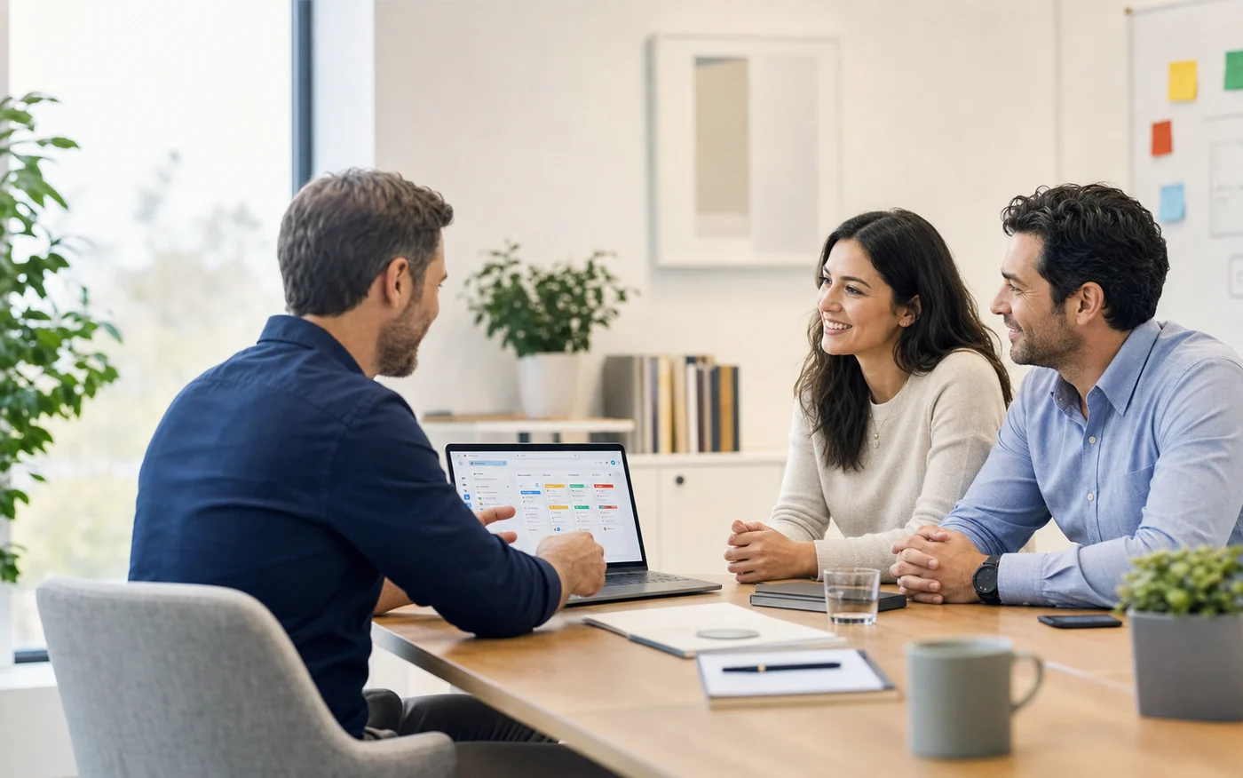 Google Workspace partner meeting with clients in a bright office